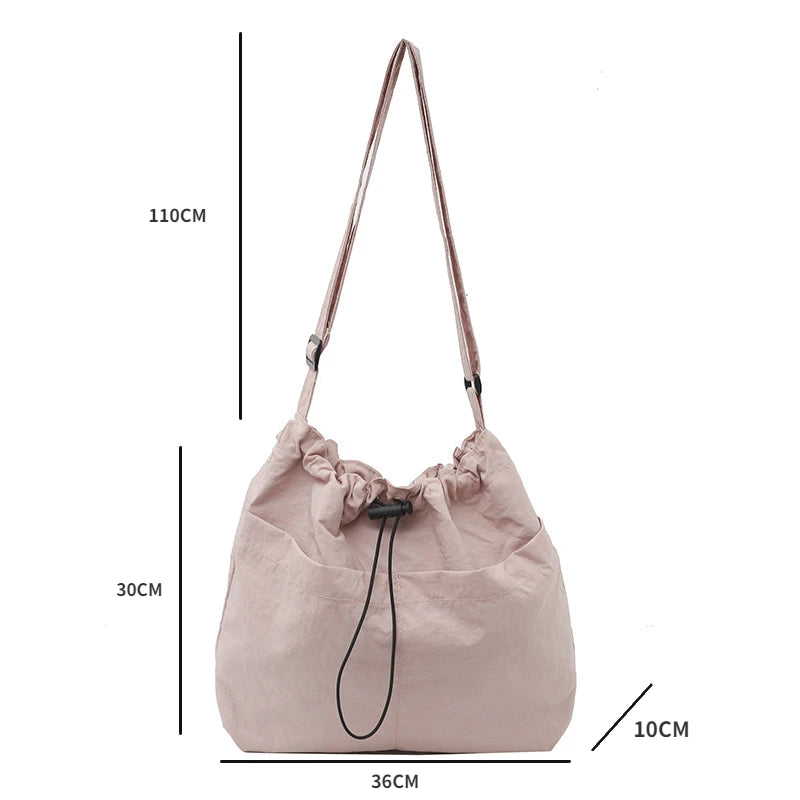 Uakiss Leisure Woman Tote Bag New Fashionable Canvas Bucket Shoulder Bag Large Capacity Student Commuting Crossbody Bag