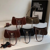 UAKISS  -  Small PU Leather Underarm Bags Lady Shoulder Bag for Women 2024 Winter New Y2K Crossbody Bags Chain Handbags and Pures