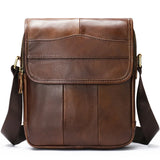 UAKISS  -  Men's Cow Leather Casual Shoulder Bag Business Chest Bag Male Sports Retro Backpack Bag