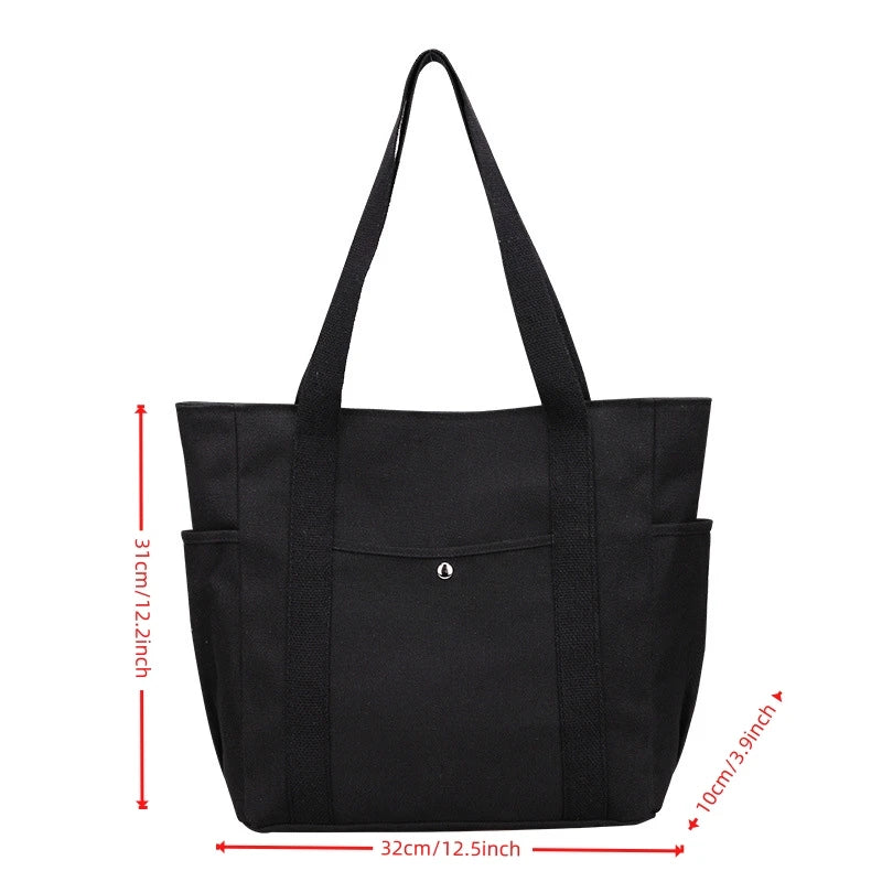 Uakiss Large Capacity Canvas Tote Bags for Work Commuting Carrying Bag College Style Student Outfit Book Shoulder Bag