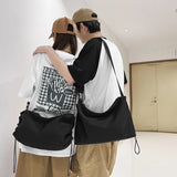 UAKISS  - Solid Color Black Shoulder Bag Fashion Women Male Waterproof Messenger Bags Unisex Cool School Bags Women Travel Crossbody Bag