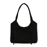 UAKISS  -   Small PU Leather Shoulder Bags for Women 2024 Y2K New Designer Bow Tote Bag Females Luxury Simple Handbags and Purses