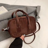 UAKISS  -  Nubuck Leather Crossbody Bags Lady Shoulder Bag for Women 2024 Winter New Fashion Y2K Retro Short Handle Handbags