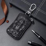 UAKISS  -  New First Layer Cowhide Luxury Key Bag Genuine Leather Men's Women's Multifunctional Keychain Crocodile Pattern Car Key Bag