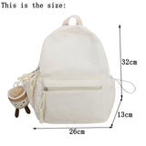 UAKISS  -   New Small Solid Color Woman Backpack Female Travel Rucksack Schoolbag For Teenage Girls