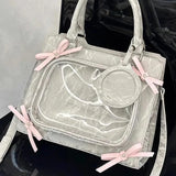 UAKISS  -  Fashion Shoulder Bag for Women Cute Sweet Luxury Designer Transparent Lolita Jk Ita Bag Literary Exquisite Female Handbag