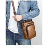 UAKISS  -  New Men's Cow Leather Crossbody Bag Man Shoulder Bag Casual Male Small Simple Bag For Men