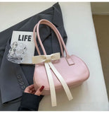 UAKISS  -  Harajuku Bow Pink Shoulder Bags Women 2025 Fairycore Aesthetic Leather Underarm Bag Ladies Versatile Casual Handbag Y2k