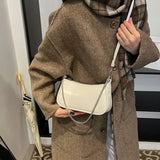 UAKISS  -   Small PU Leather Crossbody Bags Lady Underarm Shoulder Bag for Women 2024 Designer Y2K Luxury Chain Handbags and Purses