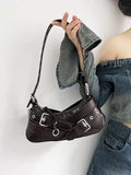 UAKISS  -  Handle Bag Women Retro Handbag PU Leather Shoulder Totes Underarm Vintage Top Handle Bag Female Small Subaxillary Bag for Women