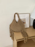 UAKISS  -  Straw Weave Tassel Tote Summer Beach Bags for Women  Large Capacity Fashion Shoulder Bag Lady Handbags and Purses