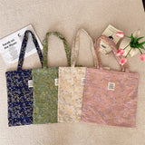 UAKISS  -  New Cotton Fabric Shoulder Bag For Women Simple Cute Floral Pattern Handbag Large Casual Capacity Shopper Tote Bags