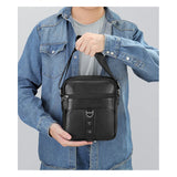 UAKISS  -  New Men's Cow Leather Crossbody Bag Man Shoulder Bag Casual Male Small Simple Bag For Men