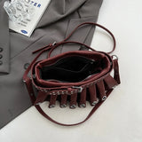 UAKISS  -  Punk Style Rivets Design Small PU Leather Shoulder Bags for Women 2024 Y2K Fashion Luxury Crossbody Bag Female Handbags