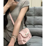 UAKISS  -  Pink Y2k Womens Shoulder Bag Elegant Fashion Casual Bow Sweet Handbags Exquisite Literary Korean Style New Aesthetic Bag