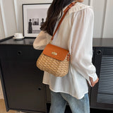 UAKISS  -  Mini Weave Straw Crossbody Bags for Women 2024 Korean Fashion Summer Shoulder Bags Lady Travel Handbags Cute Beach Bag